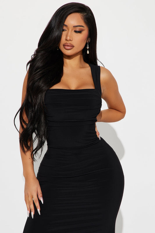 Sydney Low Back Maxi Dress - Black