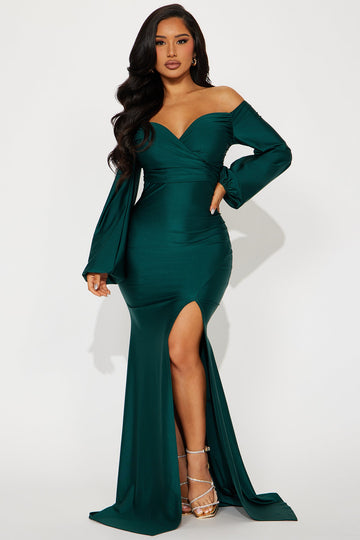 Denise Off Shoulder Maxi Dress - Hunter