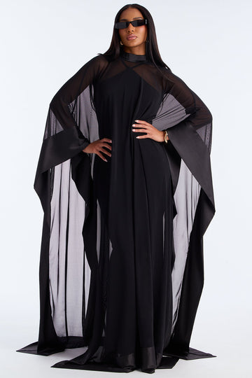 Love Note Mesh Gown - Black