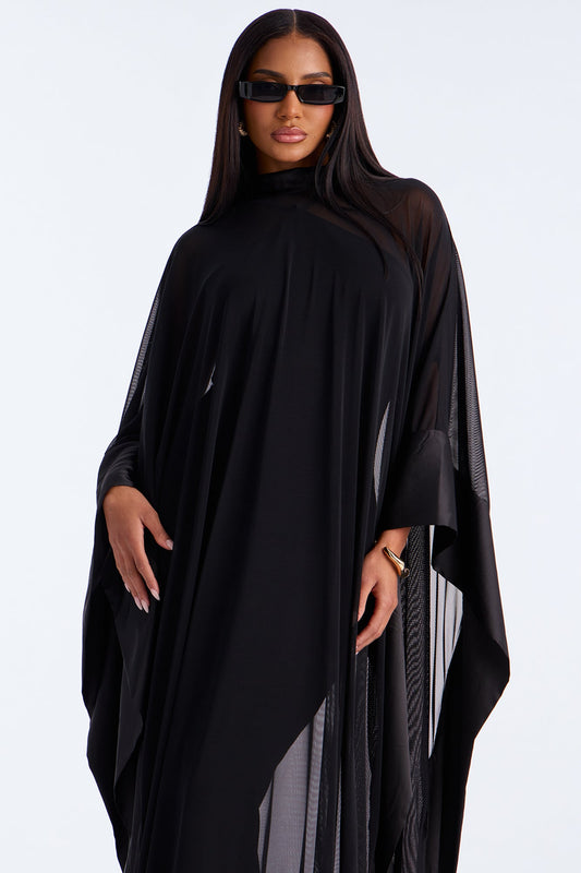 Love Note Mesh Gown - Black