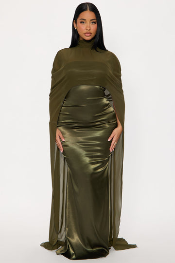Take That Satin Gown - Olive