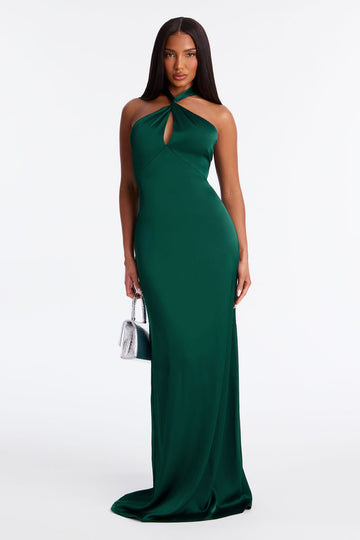 Baby Wink Satin Gown - Hunter