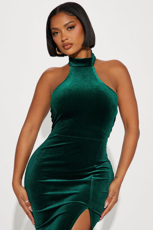 Peyton Velvet Maxi Gown - Hunter