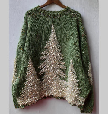 Womens Printed Crew-neck Sweatshirt Top